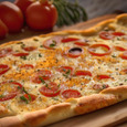 Herb focaccia with tomato topping