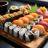 A plate of mouthwatering sushi rolls
