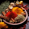 Spices and herbs bring a burst of colors and flavors to dishes.