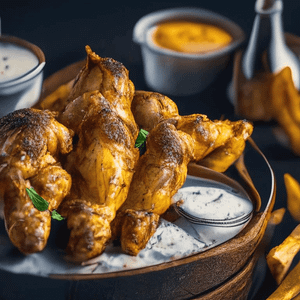 Baked chicken wings with mustard and horseradish