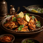 A plate of deliciously spiced chicken