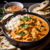 A bowl of creamy chicken tikka masala