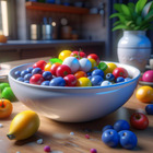 Image: Colorful bowl of yogurt and fruits