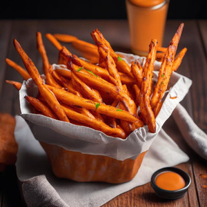 Sweet potato fries with chipotle aioli