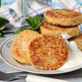 Cottage cheese pancakes with rhubarb and oat flour