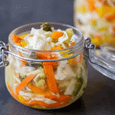 Pickled cauliflower with carrots and garlic