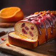 Cranberry orange bread with a citrus glaze