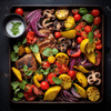 A colorful sheet pan dinner