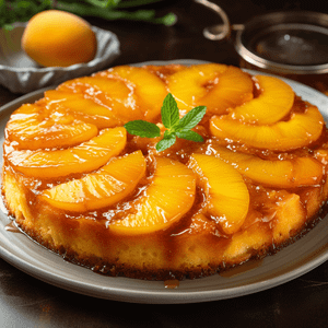 Makeover peach upside-down cake