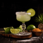 Margarita with lime slice and salt