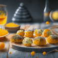 "Mimosa" Snack Balls with Canned Fish, Cheese, and Eggs