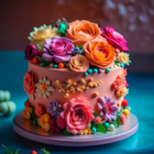 A beautifully decorated cake with flowers