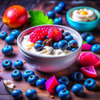 Greek yogurt with berries and nuts