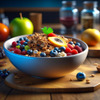 Image: Smoothie bowl topped with fruits and granola