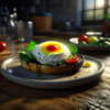 Image: Avocado toast with tomatoes and a poached egg