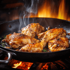 Cooking chicken in a skillet