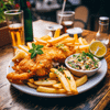A plate of mouthwatering fish and chips