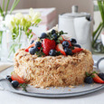 "Napoleon" cake with beer