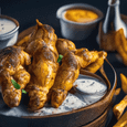 Baked chicken wings with mustard and horseradish