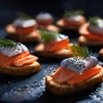 Smoked salmon canapes