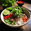 A bowl of vibrant Vietnamese pho