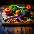 Image: Fresh vegetables on a cutting board