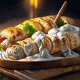 Chicken shish kebab in mayonnaise (baked in the oven)