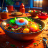 Image: Quinoa bowl with roasted vegetables and an egg