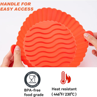 2 Pack Air Fryer Silicone Pot with Handle